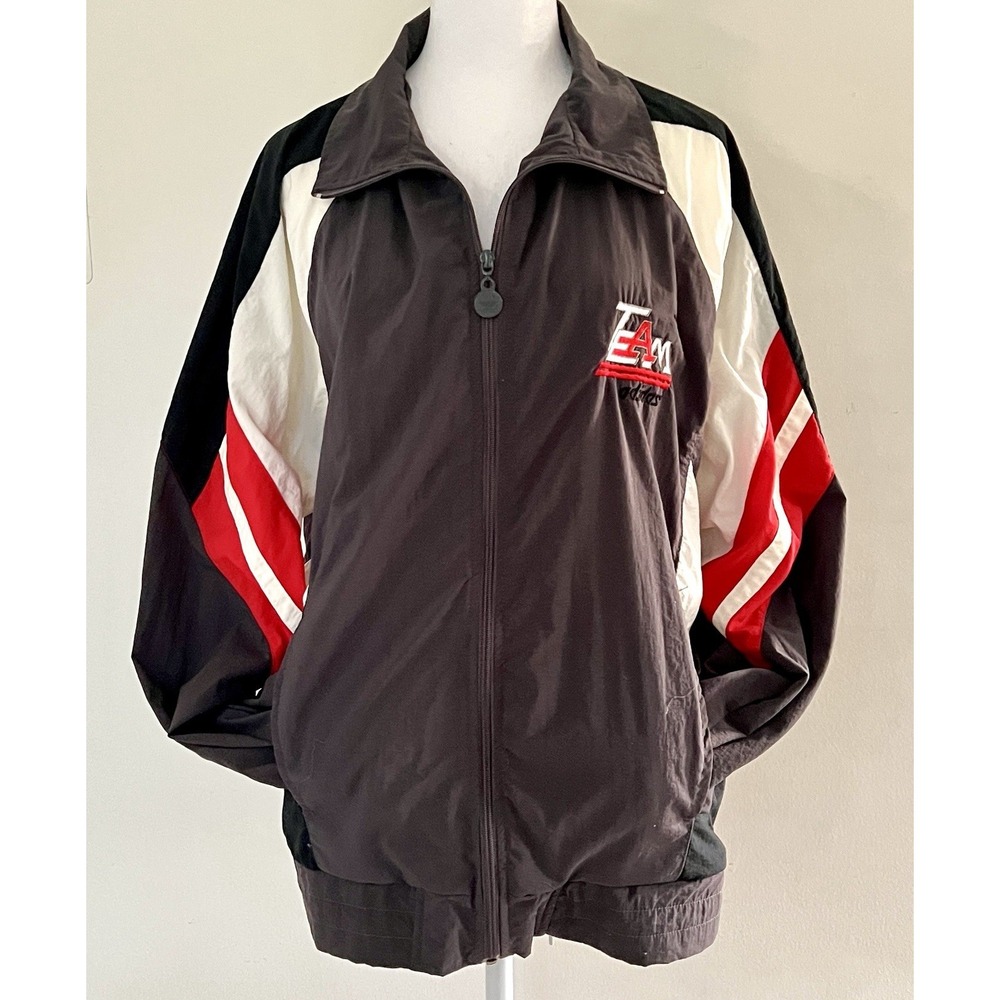 VTG Adidas‎ Jacket Mens XL White Red Grey Trefoil Track Windbreaker 80s Nylon